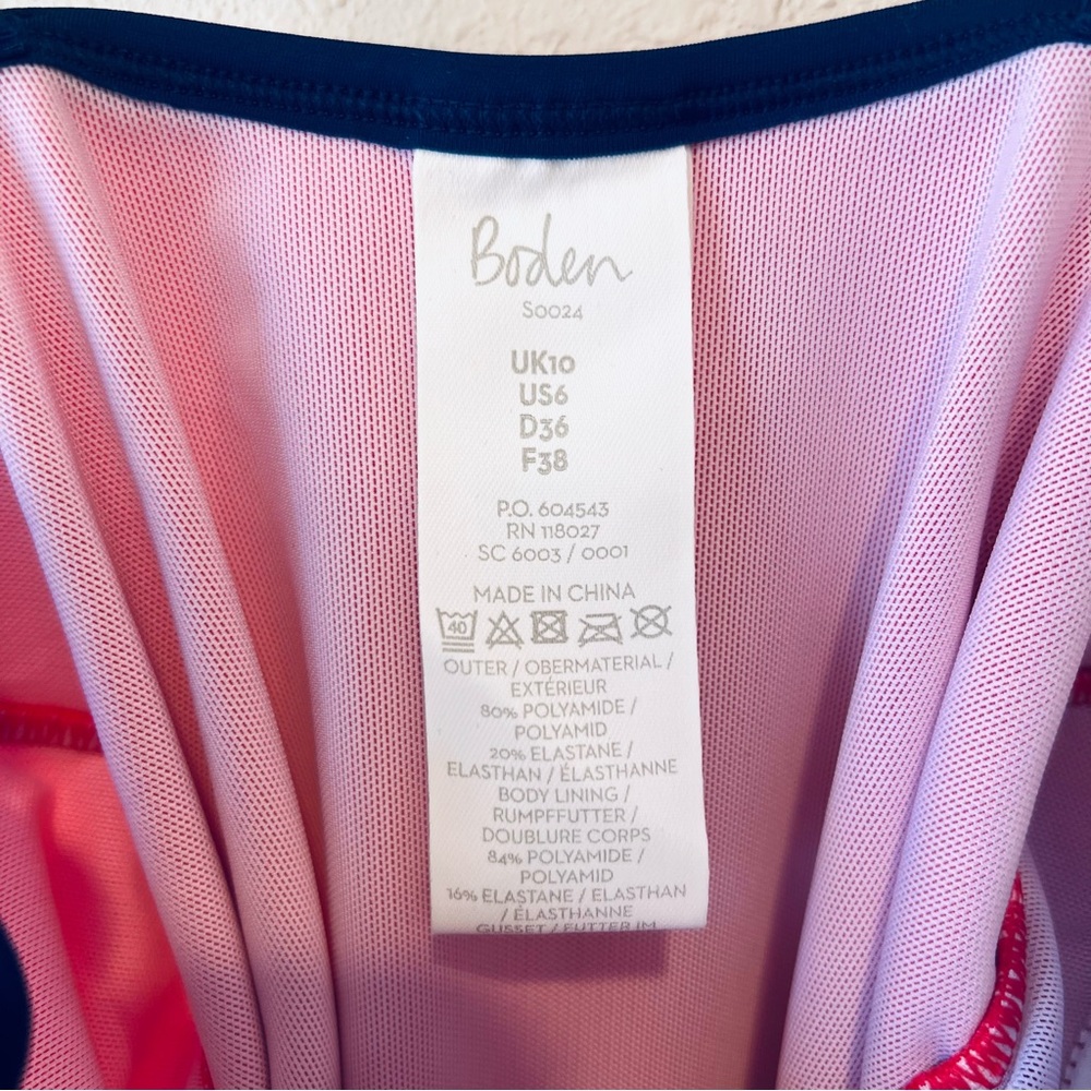 BODEN NWT Palermo Swimsuit 6 Pink/Blue Combo - Picture 4 of 6
